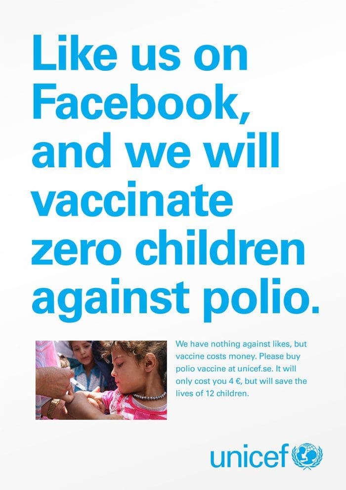 charity marketing - UNICEF Sweden poster