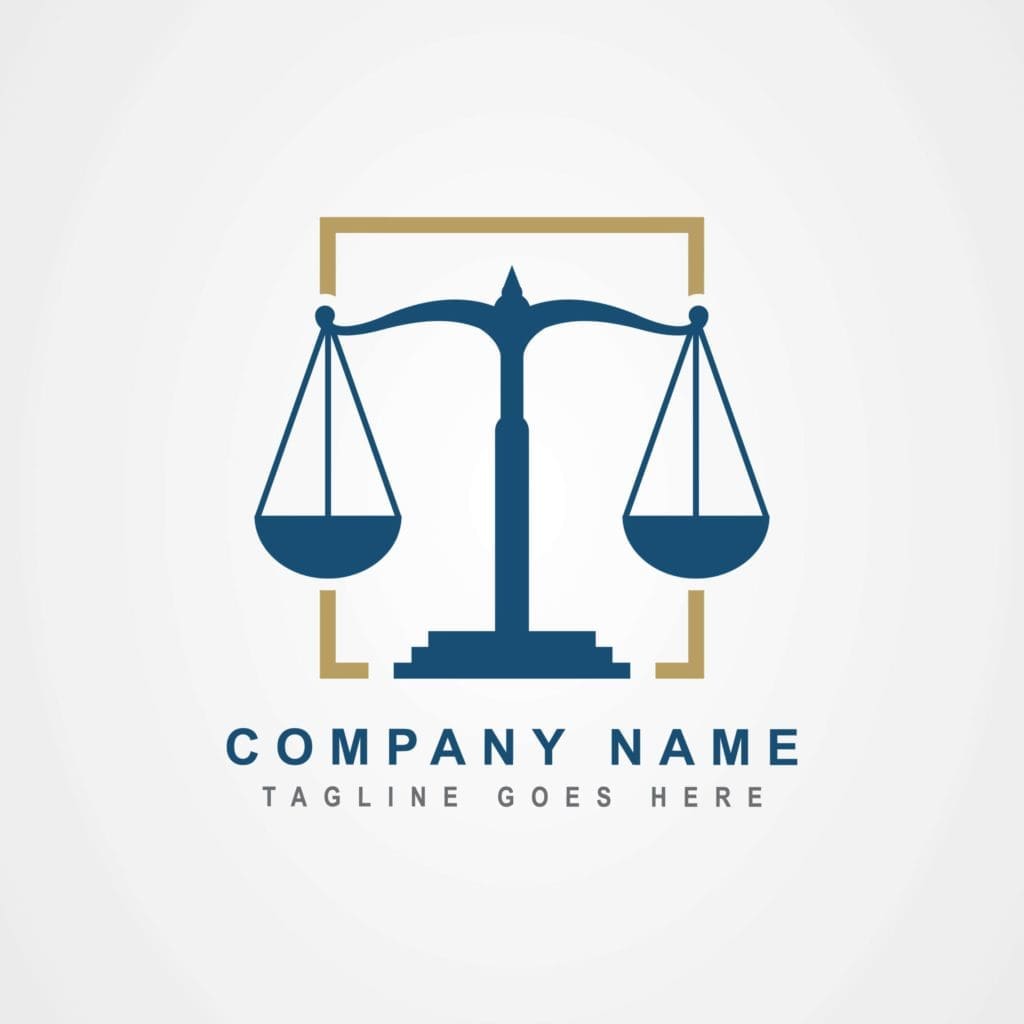 Law firm sample logo showing balance - symmetry