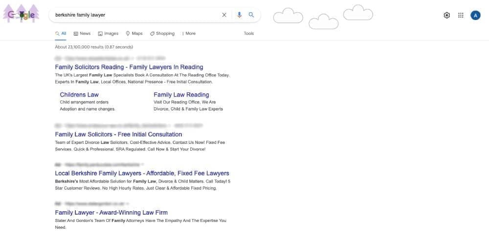 PPC for Law Firms Google Query Example 2