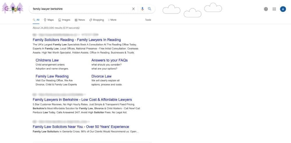 PPC for Law Firms Google Query Example 1