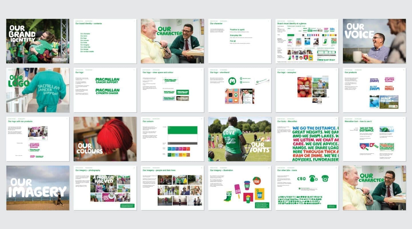 Macmillan brand guidelines - charity example